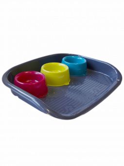 Поднос с тремя мисками Petbar Trio 52х41х9см, 3x300мл