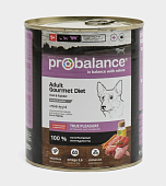Влажный корм для собак PROBALANCE Adult Gourmet Diet конс. с телятиной и кроликом (ПРОБАЛАНС)