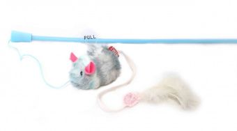 Игрушка д/кошек Дразнилка голубая-мышь с чипом
