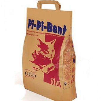 Pi-Pi-Bent Classik 10 кг. бум. крафт пакет комкующ. наполнитель для кошачьего туалета из природного