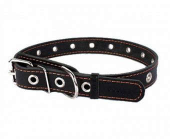 Ошейник кожаный безразмерный черный CoLLaR