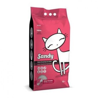 Наполнитель комкующийся SANDY Baby Powder с ароматом детской присыпки