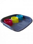 Поднос с тремя мисками Petbar Trio 52х41х9см, 3x300мл