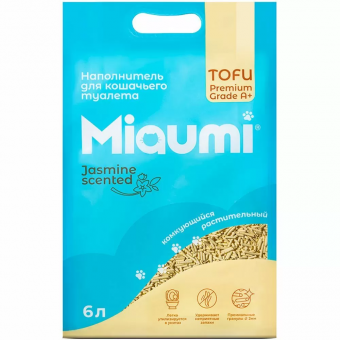 Наполнитель комкующийся растительный Miaumi TOFU Jasmine Scented (МяуМи)