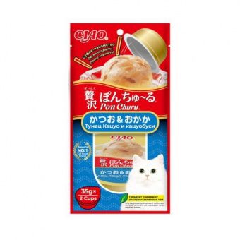 Лакомство для кошек INABA ПОН ЧУРУ суфле из кацуо и кацуобуси (ИНАБА) 