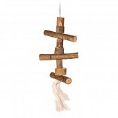 Игрушка для попугая деревянная, на цепочке, 40 см