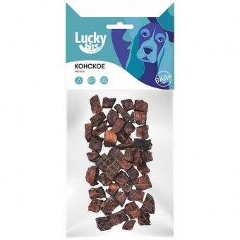 Лакомство для собак Lucky bits конское легкое (ЛАКИ БИТС)