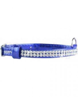 Ошейник с украш.стразы10мм х18-21см) синий CoLLaR