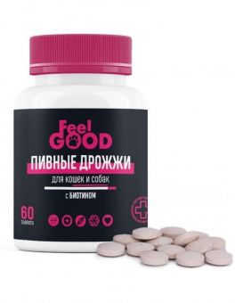 Витамины FeelGOOD для кошек и собак Пивные дрожжи с биотином и чесноком