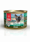 Влажный корм для кошек BLITZ конс. для стерилизованных Утка с индейкой мясной паштет (БЛИЦ)