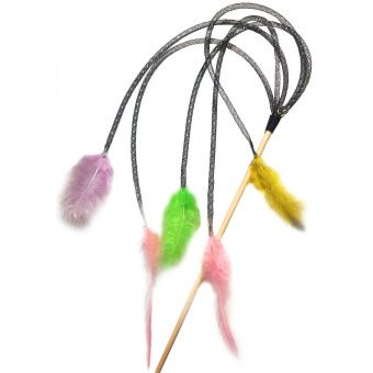 Игрушка для кошек SEMI Трубочки с перьями, звенящая