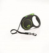 Рулетка FLEXI "BLACK DESIGN" ремень зеленый