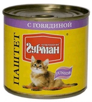 Четвероногий ГУРМАН ПАШТЕТ кон. 240 г для котят с говядиной