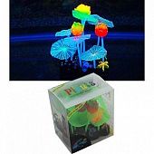 Растение микс силикон (листья лотоса 6 шт, цветы лотоса 3 шт), 9*7*11 см JELLY
