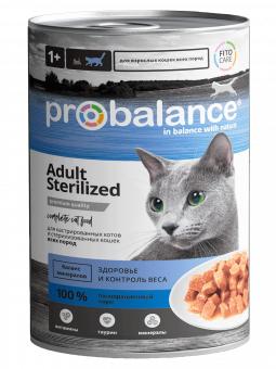 Влажный корм для кошек PROBALANCE конс. для кастр. и стерил. (ПРОБАЛАНС)