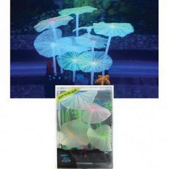 Растение листья лотоса голубые силиконовые (4 шт), 7*3,5*10 см JELLY