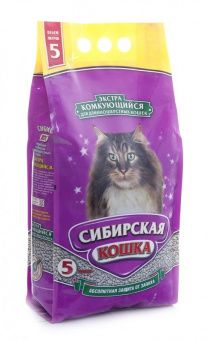 СИБИРСКАЯ КОШКА наполнитель Экстра комкующ. д/длинношер.кош 5л