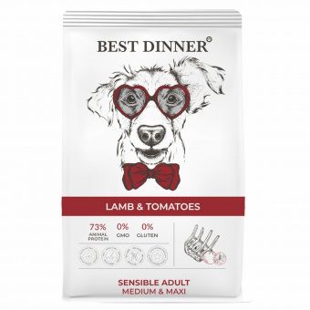 Сухой корм для собак BEST DINNER  Sensible Medium & Maxi для средним и крупных пород Ягненок и томат