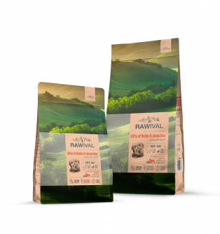 Сухой корм для щенков RAWIVAL Gifts of Fields&Branches ягнёнок с перепелом для средних и крупных пор
