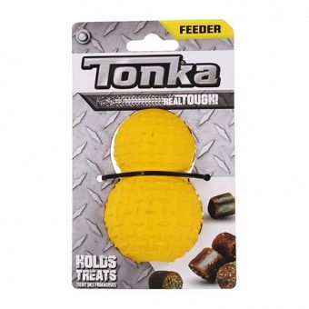 Игрушка для собак Tonka Игрушка-дозатор для лакомств рифлёный 8мм жёлтый 8,9см