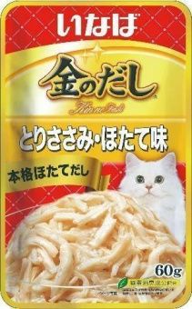 Влажный корм для кошек INABA КИННОДАСИ Куриное филе с морским гребешком в желе