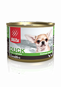 Влажный корм для собак BLITZ конс.Sensitive паштет для мелких пород Утка с цукини (БЛИЦ)
