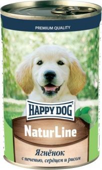 Влажный корм для щенков HAPPY DOG конс.Ягненок с печенью, сердцем и рисом (ХЭППИ ДОГ)