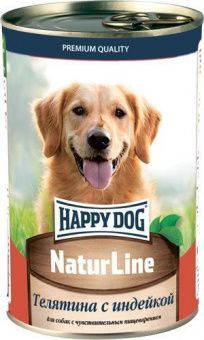 Влажный корм для собак HAPPY DOG конс.Телятина с индейкой (ХЭППИ ДОГ)
