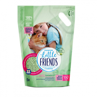 Наполнитель комкующийся растительный Little Friends Бамбук (ЛитлФрендс)