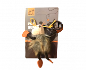 Игрушка для кошек WOGY Мышка с кошачьей мятой на веревочке с кольцом (ВОГИ)