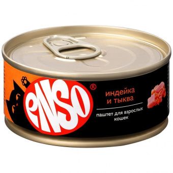 Влажный корм для кошек ENSO конс паштет из индейки с тыквой (ЭНСО)