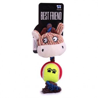 Игрушка для собак LION PETS Коровка с теннисным мячом (ЛИОН)