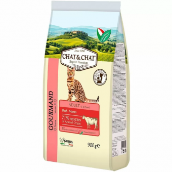 Сухой корм для кошек CHAT&CHAT GOURMAND с говядиной (ЧАТ&ЧАТ)