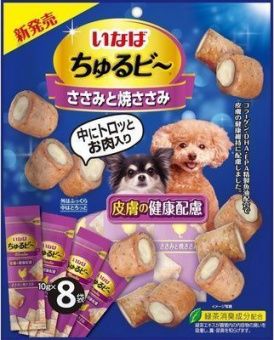 Лакомство для собак INABA ЧУРУ-БИ запеченные трубочки для здоровья кожи и шерсти