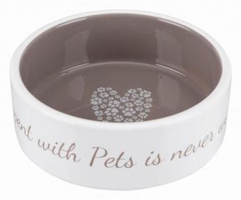 Миска керамическая PETS HOME  0.8 л/ø 16 см, кремовый/петроль