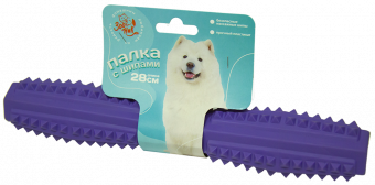 Игрушка для собак палка литая с шипами  28 см (пластикат) Зооник